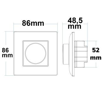 Preview: Sys-Pro 1 Zone Einbau-Drehknopf/Funk-Dimmer mit 0/1-10V Output + 4A Schaltrelais, 85-265V
