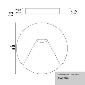 Preview: Cover Aluminium rund 2 weiß für Sys-Wall68