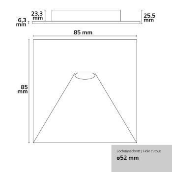 Preview: Cover Aluminium eckig 2 weiß für Sys-Wall68