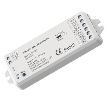 Sys-Pro RGB+CCT Funk Mesh PWM-Dimmer, 1-5 Kanal, 12-24V DC 5x3A