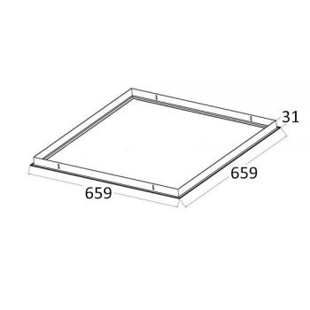 Preview: Einbaurahmen weiß RAL 9016 für LED Panel 625x625