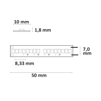 Preview: LED CRI919/940 MiniAMP CCT Flexband, 24V DC, 15W, IP20, 250cm, 2 polig, Kabel mit Stecker, 240 LED/m