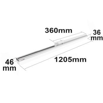 Preview: 3-Phasen Linearleuchte 1200mm, 40W, 110°, weiß matt, ColorSwitch 3000|3500|4000K