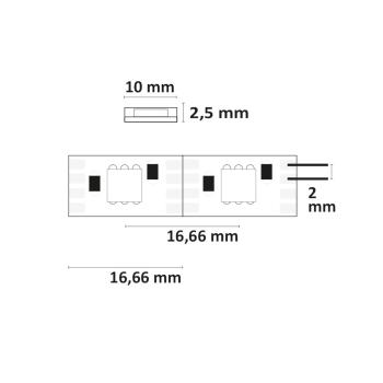 Preview: LED WS2815 Digital SPI Flexband, 12V DC, 8W, IP20, RGB, 5m Rolle, 60 LED/m, 1LED/IC