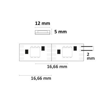 Preview: LED WS2815 Digital SPI Flexband, 12V DC, 8W, IP68, RGB, 5m Rolle, 60 LED/m, 1LED/IC