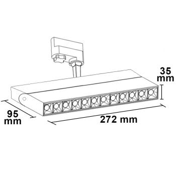 Preview: 3-Phasen Schienenstrahler UV-C 270nm, 10W, 50°, schwarz matt