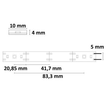 Preview: LED UV-C MiniAMP Flexband 270nm, 12V DC, 6W, IP54, 58cm, schwarz, eins. Kabel + maleAMP, 24 LED/m