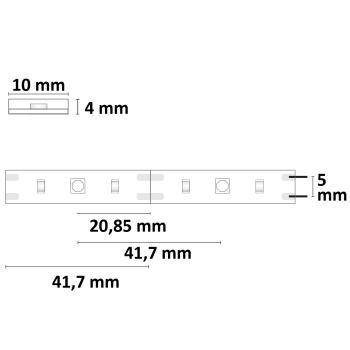 Preview: LED UV-C MiniAMP Flexband 270nm, 12V DC, 12W, IP54, 116cm, schwarz, eins. Kabel + malePlug, 24 LED/m