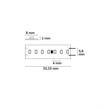 Preview: LED CRI940 Linear8 Flexband, 24V DC, 8W, IP20, 4000K, 5m Rolle, 210 LED/m
