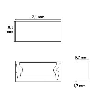Preview: Endkappe EC75W weiß für Profil PURE14 S, 1 STK