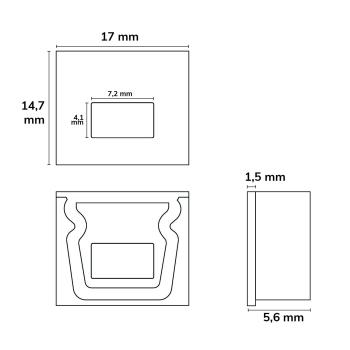 Preview: Endkappe EC78 für Profil PURE12 S mit Kabeldurchführung, 1 STK