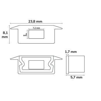 Preview: Endkappe EC80 für PURE14 D mit Kabeldurchführung, 1 STK