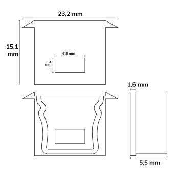 Preview: Endkappe EC86 für Profil PURE12 D mit Kabeldurchführung, 1 STK
