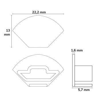 Preview: Endkappe EC87 für Profil CORNER10 SLIM, 1 STK