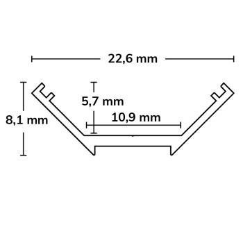 Preview: LED Eckprofil CORNER10 SLIM Aluminium eloxiert, 200cm