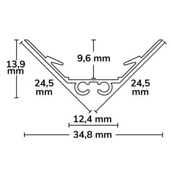 Preview: LED Eckprofil CORNER12 BORDERLESS Aluminium eloxiert, 200cm