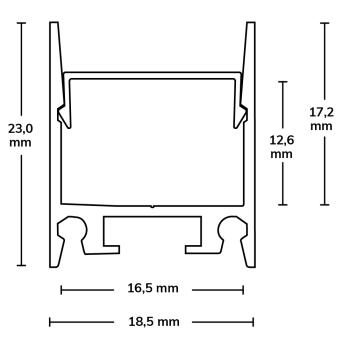 Preview: LED Aufbauleuchtenprofil HIDE SINGLE Aluminium schwarz RAL 9005, 200cm