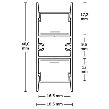 Preview: LED Aufbauleuchtenprofil HIDE DOUBLE Aluminium weiß RAL 9003, 200cm
