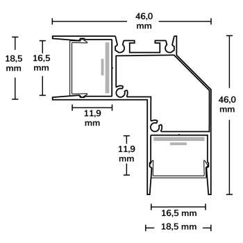 Preview: LED Eckprofil HIDE ANGLE Aluminium weiß RAL 9003, 200cm