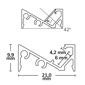 Preview: LED Aufbauprofil FURNIT6 S Aluminium eloxiert, 200cm