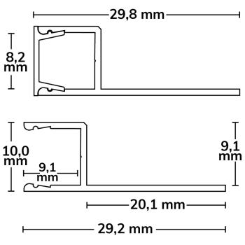 Preview: LED Fliesenprofil UP8, 250cm