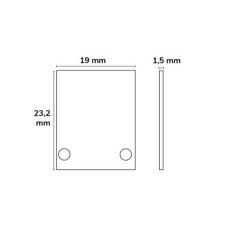 Preview: Endkappe EC89B Aluminium schwarz RAL 9005 für Profil HIDE SINGLE inkl. Schrauben