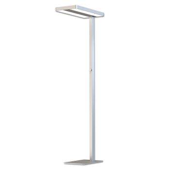 LED Office Pro Stehleuchte Up&Down, 40W+40W, UGR<19, silber, neutralweiß, Dimm-Regler, CH-Stecker