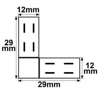 Preview: Kontakt-Eck-Verbinder Universal (max. 5A) K2-210 für 2-pol. IP20 Flexstripes mit Breite 10mm