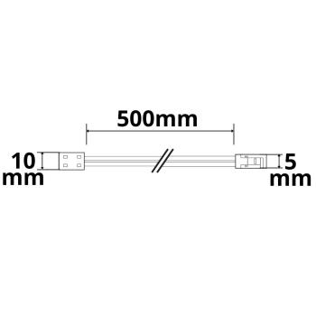 Preview: MiniAMP male-Stecker zu Kontakt-Kabelanschluss (max. 3A) K2-28 für 2-pol IP20 Stripes mit Breite 8mm
