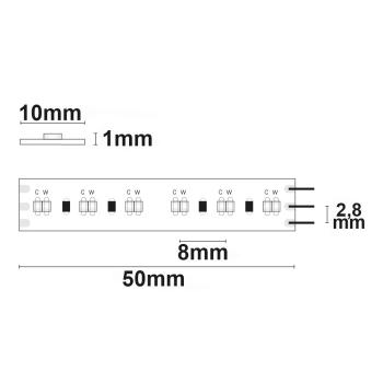 Preview: LED CRI918/940 Linear10 CCT Flexband, 24V DC, 10W ww + 10W nw, IP20, 5m Rolle, 240 LED/m