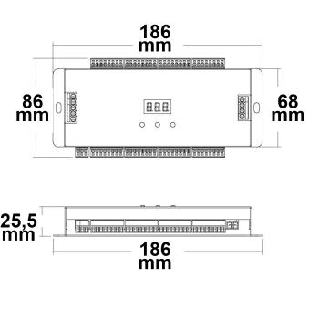 Preview: Treppen-Effekt PWM-Dimmer 5-24V DC, 32x1A + SPI-Output, 2 PIR Sensor + 2 Push-Tast Eingänge