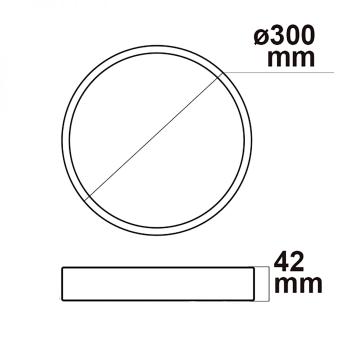 Preview: LED Deckenleuchte PRO schwarz, 30W, rund, DN300, ColorSwitch 2700|3000|4000K, dimmbar