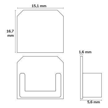 Preview: Endkappe E208 für LED Trockenbau T-Profil 14, 1STK