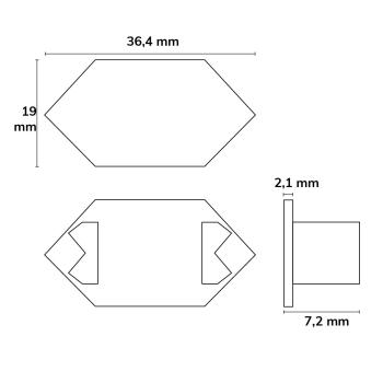 Preview: Endkappe E214 für LED Trockenbauprofil Inneneck, 1STK