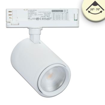 3-Phasen Schienenstrahler fokussierbar, 42W, 20°-70°, weiß matt, 3500K, CRI92