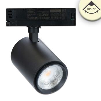 3-Phasen Schienenstrahler fokussierbar, 42W, 20°-70°, schwarz matt, 3500K, CRI92