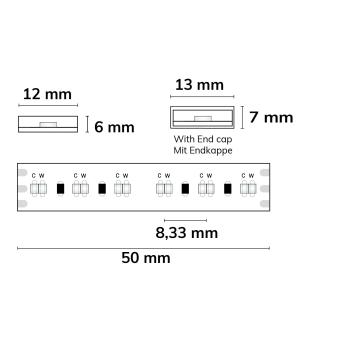 Preview: LED AQUA CRI923/950 CCT Flexband, 24V DC, 10W ww | 10W kw, IP68, 5m Rolle, 240 LED/m