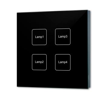 DALI 4 Adressen Einbau-Touch Master-Dimmer, schwarz, Versorgung via DALI-Bus Spannung