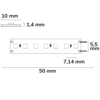 Preview: LED CRI Food Flexband Bread, 24V DC, 14,4W, IP20, 5m Rolle, 140 LED/m