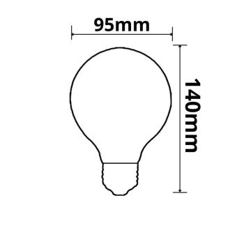 Preview: E27 Vintage Line LED Roundbulb 95, Smoky, 4W, 2200K