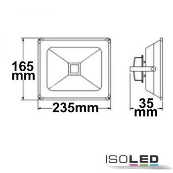 Preview: LED Fluter Pad 50W, weiß, 3000K 100cm Kabel