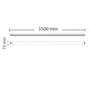 Preview: LED Linearleuchte Professional 150cm 45W, IP66, neutralweiß
