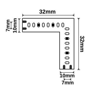 Preview: Eckverbindung leuchtend 1,5W für CRI919/940 MiniAMP CCT Flexband, 2 polig, 24V DC, 7W+7W, IP20