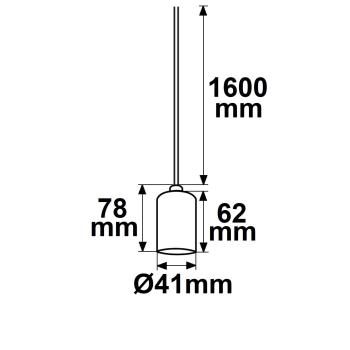 E27 Fassung schwarz mit schwarzem Kabel 160cm
