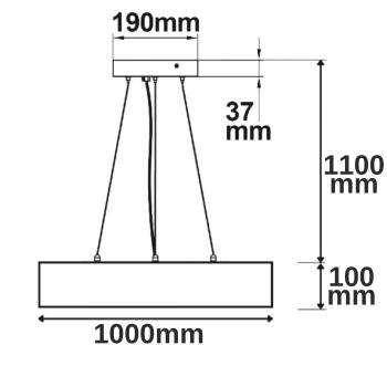 Preview: LED Hängeleuchte, DN1000, schwarz, 160W, ColorSwitch 3000|3500|4000K, dimmbar