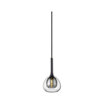 Pendelleuchte, clear/black Glas, E14, 50-300cm, exkl. Leuchtmittel, exkl. Baldachin