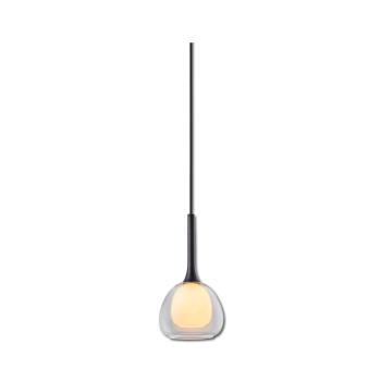 Pendelleuchte, clear/white Glas, E14, 50-300cm, exkl. Leuchtmittel, exkl. Baldachin