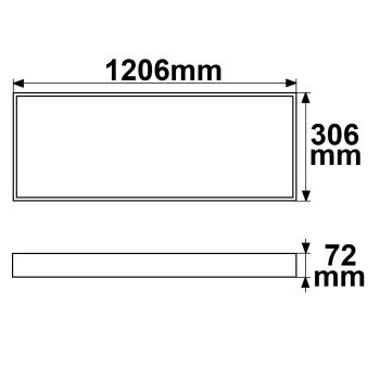 Preview: Aufbaurahmen weiß RAL 9016, Höhe 7cm, für LED Panels 300x1200, steckbare Schnellmontage