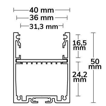 Preview: LED Aufbauprofil LAMP30 V1 Aluminium silber pulverbeschichtet, 200cm