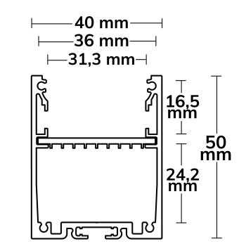 Preview: LED Aufbauprofil LAMP30 V1 Aluminium schwarz RAL 9005, 200cm